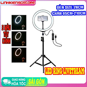 Bộ Đèn Led Livestream Size 26cm (Kèm Cả chân 2M & kẹp điện thoại)