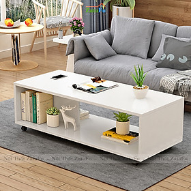 Mua Bàn Trà Sofa Gỗ MDF Mẫu Đơn Giản Thiết Kế Bánh Xe Di Động BSF-08