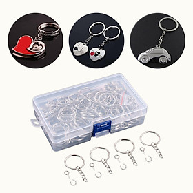 150x Metal Keychain with Chain Set, Screw Eye Pins Accessories Split Jump DIY 1 inch Connectors for Craft Making Crafting Clothing Findings