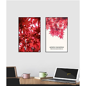 Bộ 2 Tranh Red Maple Leaf