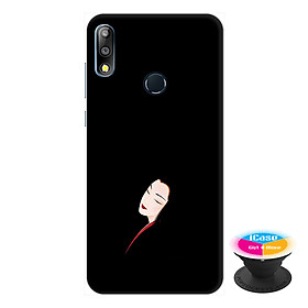 Ốp lưng điện thoại Asus Zenfone Max Pro M2 hình Mặt Người Mẫu 1 tặng kèm giá đỡ điện thoại iCase xinh xắn - Hàng chính hãng