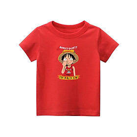 Áo thun cho bé mẫu Luffy One Piece vải cotton - Áo phông bé trai bé gái mẫu dễ thương Gokis shop OPD16