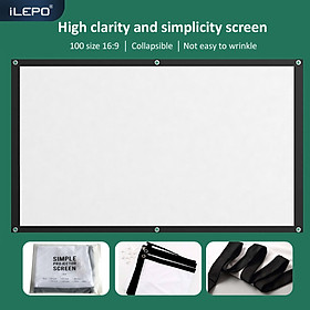 Mua Màn chiếu treo tường 100inch dễ sử dụng hình ảnh chiếu sắc nét vải màn bền bỉ có thể gấp lại không nhăn không hạn chế góc nhìn T1