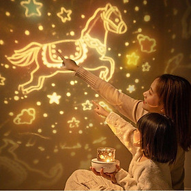 Mua Đèn Ngủ Chiếu Sao Tự Xoay 3D  Đèn Ngủ Ngàn Sao Xoay Tự Động Đẹp Huyền Ảo