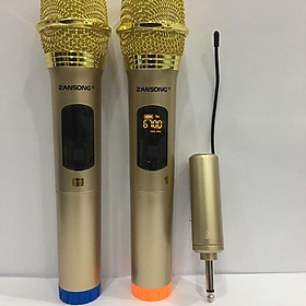 Bộ 2 Micro Không Dây ZANSONG S28 Sóng UHF Wireless Dành Cho Amly , Loa Kéo - Hỗ Trợ Các Thiết Bị Có Jack Cắm 3.5mm Và 6.5mm Tặng 2 Chống Lăn Mic + 04 Viên Pin