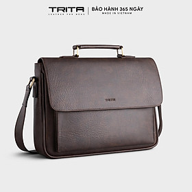 Túi Trita ( Thời trang nam nắp gập phối quai trên - Túi đeo chéo da RTN8 )