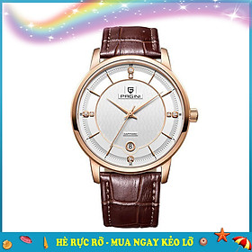 Đồng hồ nam PAGINI cao cấp dây da thật mặt tròn – Mặt kính chống xước - PA16688