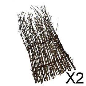 2xGarden Fence Screen Divider Border Bamboo Slat Reed Brushwood Roll 30x11cm