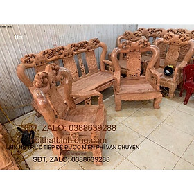 Bộ bàn ghế quốc đào tay 10 gỗ hương đá nam phi
