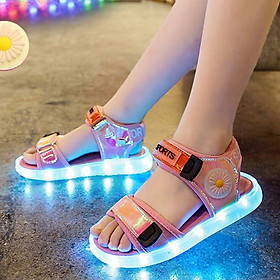 Giày sandal phát sáng đèn LED sạc USB thông minh cho bé gái 3 - 12 tuổi SG39