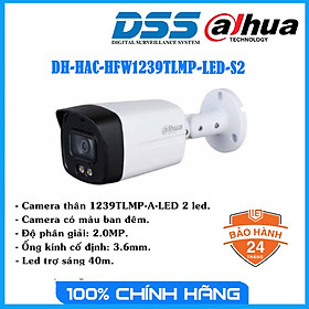 Camera thân to HDCVI 2MP FullColor DAHUA DH-HAC-HFW1239TLMP-LED nhìn đêm có màu hàng chính hãng DSS Việt Nam