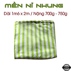 Chăn mền Len sọc xanh dương  1m6 x 2m / 800g - 900g