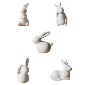 Rabbit Figurine Easter Animal Statue Bookshelf Desktop Decoration Ornament