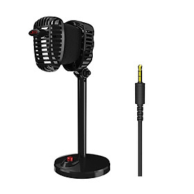 Microphone Retro có dây Cổng 3,5mm dành cho PC máy tính JIES đen