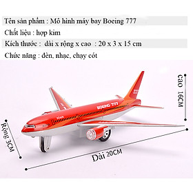 Đồ chơi mô hình máy bay BOEING 777 KAVY NO.8807 âm thanh và ánh sáng bằng hợp kim có thể trưng bày