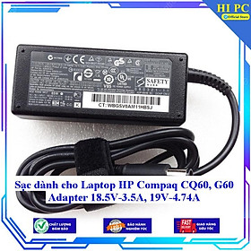 Sạc dành cho Laptop HP Compaq CQ60 G60 Adapter 18.5V-3.5A 19V-4.74A - Kèm Dây nguồn - Hàng Nhập Khẩu