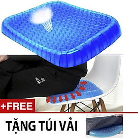 Đệm Ngồi Chống Mỏi 3D 2 Lớp Thoáng Khí - Chống Đau Mỏi Lưng - Đệm Gel Tổ Ong Đàn Hồi Lót Ghế, Mẫu Mới 2022