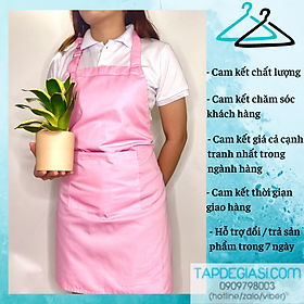 Mua Tạp dề trơn màu hồng chất liệu kaki dành cho nam nữ đầu bếp  pha chế