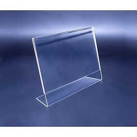 Kệ menu mica chữ L mini, để bảng giá, thông tin sản phẩm Dạng Ngang 8x6 cm