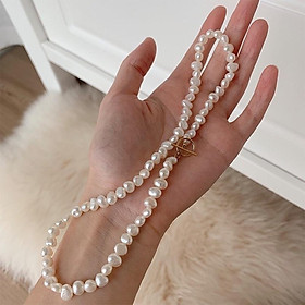 Vòng Cổ Hạt Dẹt 8 Ly Khóa OT Mạ Vàng Cá Tính - Trường Thịnh Ngọc Trai