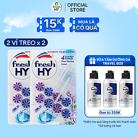 Combo 2 Viên Tẩy Bồn Cầu Fresh HY 350 Lần Xả, Làm Sạch Khuẩn & Ngăn Ngừa Mảng Bám, Khử Mùi Và Lưu Hương Thơm Mát (2 Vỉ Treo X2)