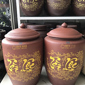 Mua Hũ Sành Đựng Gạo Có Nắp Màu Nâu Đỏ Chuản Gốm Bát Tràng