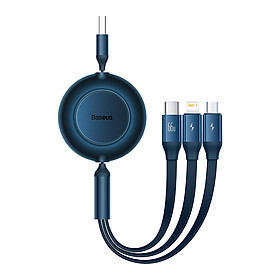 Mua Cáp Sạc Dây Rút Công Suất 66W Baseus Bright Mirror 3 in 1 Series 2 ( USB to Type C/ iPhone/ Micro USB Retractable Data Cable)(hàng chính hãng)