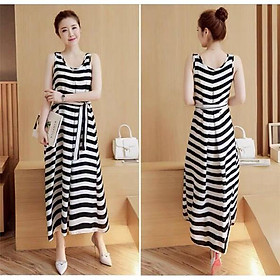 ĐẦM POLI SỌC NGANG DÁNG SUÔNG THÍCH HỢP ĐI DẠO,ĐI CHƠI,ĐI BIỂN... THỜI TRANG LANO STORE 99