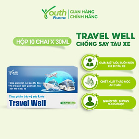 Nước Uống Chống Say Tàu Xe Travel Well Youth Pharma - Hộp 10 Chai 30ml
