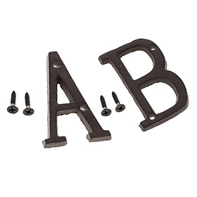 2 Pieces Cast Iron Letter Alphabet A B Door Letter Sign Label Sign for Home