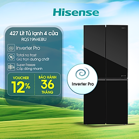 Tủ lạnh Hisense Inverter Pro 4 Cửa RQ519N4EBU 427 Lít tiết kiệm điện, bảo hành 3 năm - HÀNG CHÍNH HÃNG