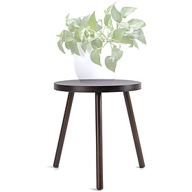 Kệ Giá Tròn Nhỏ Đỡ Chậu Hoa Đôn Gỗ Phong cách Mid-Century Bàn Trà Coffee Màu Đen 40x30cm