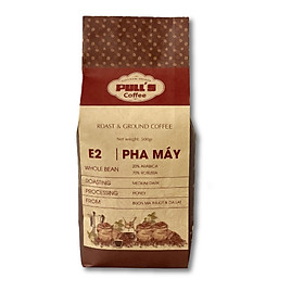 Cà phê pha máy/ pha phin E2 - Robusta : Arabica nguyên chất rang mộc 100% chính hãng Pulls Coffee - gói 250g/500g