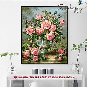 Mua Tranh Sơn Dầu Số Hóa Hoa Hồng BEE HAPPY Tranh Số Hóa Mã Tranh BH0049G