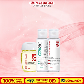 [Size du lịch] Bộ sản phẩm thiết yếu Sắc Ngọc Khang gồm Sữa tắm 30g + Gel rửa mặt 30g+Dung dịch vệ sinh phụ nữ 30g