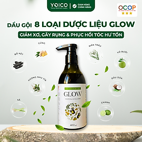 Dầu Gội Dược Liệu Glow 400ml - Giảm Xơ, Giảm Gãy Rụng & Phục Hồi Tóc Hư Tổn