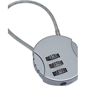 Ổ khóa tròn vali, balo, túi du lịch loại dây cáp mật mã 3 số TK034