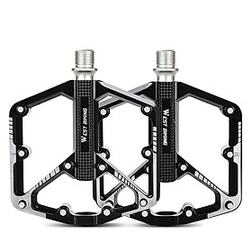 WEST BIKING Ultralight Aluminum Alloy Bicycle Pedals 3 Bearings Bike Pedals AntiSlip Waterproof Flat Wide Bike Pedals Cycling Accessories