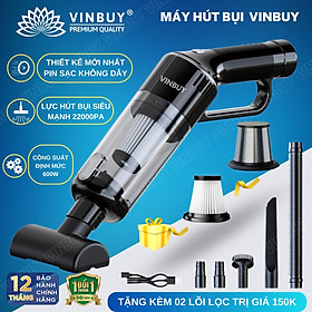 Mua Máy hút bụi cầm tay  hút bụi xe ô tô  xe hơi  giường nệm  lực hút mạnh 22000PA  pin sạc không dây - Chính hãng VinBuy