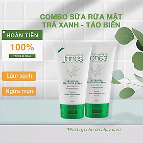 Set 2 tuýp Sữa rửa mặt da mụn nhạy cảm từ trà xanh tảo biển The Beauty of Jones