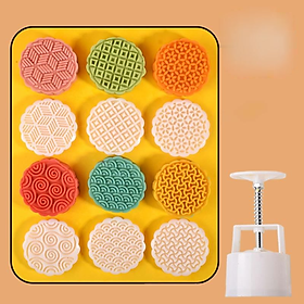 Mua Bộ Khuôn Bánh Trung Thu Phong Cách Nhật Bản 125g Bánh Nướng-Bánh Dẻo (6 Khuôn 1 Dập Mẫu 6)