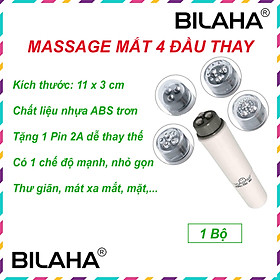 Máy massage mặt cầm tay 4 đầu giúp giảm mệt mỏi làm đẹp da xóa thâm quầng mắt (có hàng sẵn) (Hàng Chính Hãng)