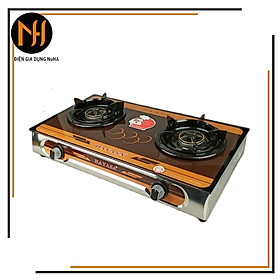 Mua Bếp ga đôi kiếng cường lực cao cấp dày 7li  mâm rời  đầu đốt đồng Hayasa-8600  sơn tĩnh điện sạch sẽ-hàng chính hãng