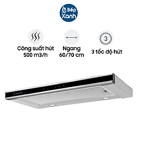 Máy Hút Mùi Âm Tủ Malloca K1506 TC K1507 TC - Công Suất Hút 500 m3