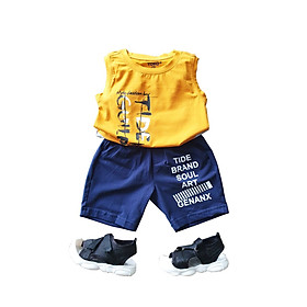 Bộ thun ba lỗ chất cotton cao cấp bé trai từ 25kg đến 37kg bé trai từ 5 tuổi đến 10 tuổi