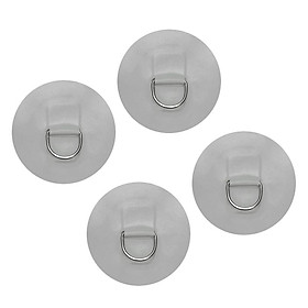 4 Pieces D-ring Pad Patch for Inflatable Boat Raft Dinghy Kayak White