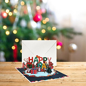 3D Christmas Card Popup Greeting Card with Envelope Invitations Card Xmas Card Holiday Card for New Year Winter Boys Daughter