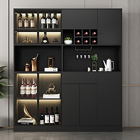 Mua Tủ Vang Gỗ Trưng Bày Phối Cánh Kính Cường Lực  Đèn LED Dài 180cm Thương Hiệu SIB Decor TCK13