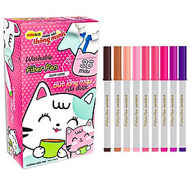 Hộp Bút Lông 36 Màu Fiber Pen Washable - Nét Mảnh Nét To - Colokit SWM-C006 (Mẫu Bao Bì Giao Ngẫu Nhiên)