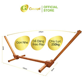 Mua Khung Võng Gỗ Xếp - Chịu Lực Cao - Dễ Tháo Lắp - Gỗ Mật Hồng Tự Nhiên